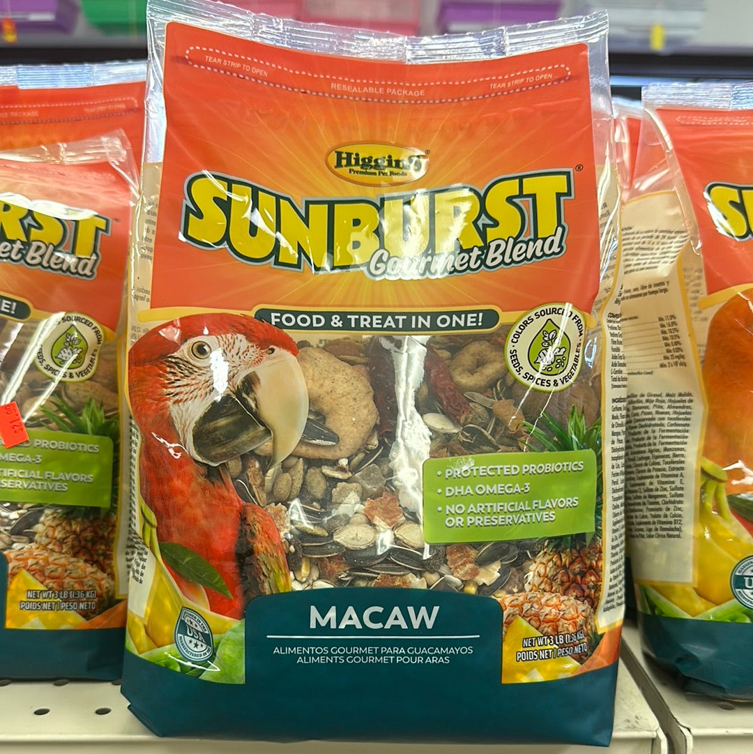 Higgins SunBurst Gourmet Blend - Macaw Food 3LB – Exotic Bird Shop