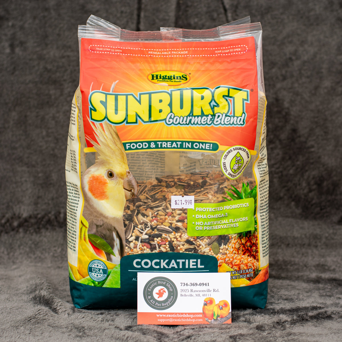 Higgins SunBurst Gourmet Blend - Cockatiel Food 3LB – Exotic Bird Shop