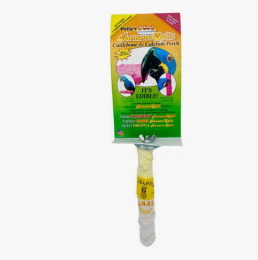 Banana Split Cuttlebone & Calcium Perch Medium