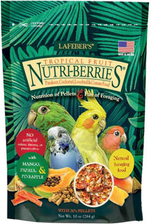 Lafeber's Tropical Fruit Nutriberries Parakeet Cockatiel  Lovebird Conure