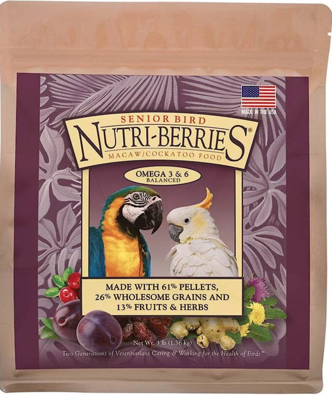 Lafeber's Senior Bird Nutri Berries 3lb  Macaw & Cockatoo
