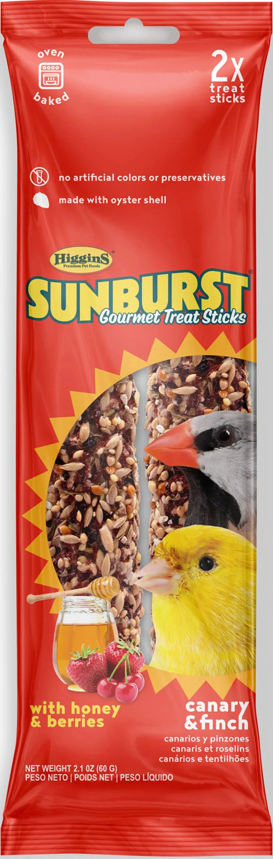 Sunburst Gourmet Sticks Canary & Finch honey and berries