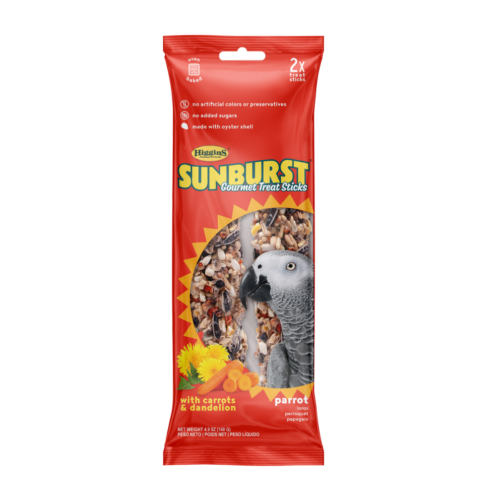 Sunburst Gourmet Treat Sticks Parrot Carrots & Dandelion
